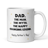 Funny New Dad Father's Day Mug, Nappy Changing Legend Dad Gift, Baby Shower Present, First Time Dad Father's Day, Father's Day Funny Present