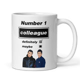 Funny Oasis Fan Mug for Colleague, Number 1 Colleague Definitely Maybe Mug, Oasis Music Fan Gift for Co-worker, Work Secret Santa Oasis Gift