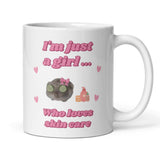 Funny I'm Just a Girl Who Loves Skin Care Mug, Sad Hamster Joke Secret Santa Skincare her, Christmas For Girlfriend