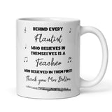Personalised Thank You Flute Teacher Mug, End Of Year Thank You Flute Teacher, From Flute Student Gift, Flute Teacher Christmas Present