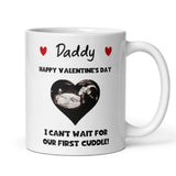 Personalised Valentine’s Day Daddy Mug, Baby Scan Photo Mug, Valentine’s Gift for Dad-to-Be, First Valentine’s as a Daddy, From Baby Bump