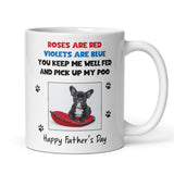 Personalised Dog Dad Mug, Funny Father’s Day Gift from Dog, Custom Dog Fathers Day Photo Mug, Roses Are Red Poo Poem, Dog Lover Gift for Him