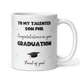 Personalised Son Graduation Mug, Personalised Graduation Gift, University Graduate Gift, 2025 Graduation Gift, Personalised Grad Gift Son