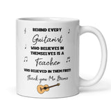 Personalised Thank You Guitar Teacher Mug, End Of Year Thank You Guitar Teacher, From Guitar Student Gift, Guitar Teacher Christmas Present