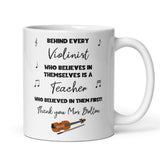 Personalised Thank You Violin Teacher Mug, End Of Year Thank You Violin Teacher, From Violin Student Gift, Violin Teacher Christmas Present