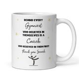 Personalised Gymnastics Thank You Mug, Behind Every Gymnast Mug, Gym Coach Gift, End of Term Gymnastics Coach Present, Gymnast Thank You Cup