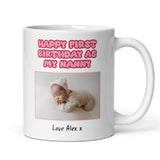 Personalised First Birthday as My Nanny Mug, Photo Gift for New Nanny, Gift from Grandchild, Custom Nanny Mug, New Nanny Birthday Keepsake