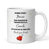 Personalised Boxing Thank You Mug, Behind Every Boxer Mug, Coach Thank You Gift, Boxing Trainer End of Season Gift, Custom Fighter Coach Mug