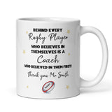 Personalised Thank You Rugby Coach Mug, End Of Year Thank You Gift for Rugby Teacher, From Rugby Student Cup, Rugby Coach Christmas Gift