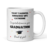 Personalised Wife Graduation Mug, Personalised Grad Gift, University Graduate Gift, 2025 Graduate, Personalised Graduation Gift for Wife