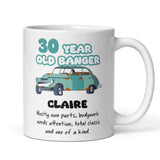 Personalised 30 Year Old Banger Mug, Funny 30th Birthday Gift, Custom Name Mug, 30th Birthday Funny Mug, 30th Birthday Gift for Car Lover