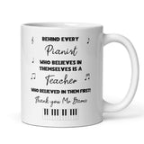 Personalised Thank You Piano Teacher Mug, End Of Year Thank You Piano Teacher, From Piano Student Cup, Piano Teacher Christmas Gift, Pianist