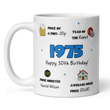 1975 Happy 50th Birthday Mug, 50th Gift for Dad, Uncle 50th Cup, Mum Happy 50th, Boyfriend 50th Birthday, Funny Husband 50th Birthday
