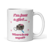 Funny Where is My Vape I'm Just a Girl Mug, Sad Hamster Joke Secret Santa Vape her, Christmas For Vaper
