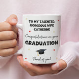 Personalised Wife Graduation Mug, Personalised Grad Gift, University Graduate Gift, 2025 Graduate, Personalised Graduation Gift for Wife