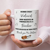 Personalised Thank You Violin Teacher Mug, End Of Year Thank You Violin Teacher, From Violin Student Gift, Violin Teacher Christmas Present