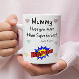 Mummy Love You More Than Superheroes Mug, Mother's Day Gift from Son, Mother's Day Mug, Mummy Xmas Gift, Birthday Present for Mummy from Son