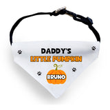 Personalised Daddy's Little Pumpkin Halloween Dog Bandana, Cute Pumpkin Dog Outfit, Funny Halloween Dog Costume, Halloween Pet Accessory