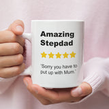 Funny Stepdad Review Mug, Step-Dad Father's Day, Bonus Dad Gift, Father Figure Appreciation Gift, Funny Step-Dad Birthday Present, Stepdad