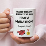 Half Marathon Gift Mug, Funny Runner Therapy Joke, 13.1 Mile Finisher Mug, UK Running Gift, Half Marathon Present, 2025 Half Marathon