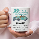 Personalised 30 Year Old Banger Mug, Funny 30th Birthday Gift, Custom Name Mug, 30th Birthday Funny Mug, 30th Birthday Gift for Car Lover