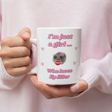 Funny I'm Just a Girl Who Loves Lip Filler Mug, Sad Hamster Joke Secret Santa Lip Filler Botox her, Christmas For Girlfriend