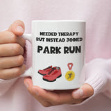 Parkrun Therapy Mug, Funny Running Gift for Jogger, Runner Joke Present, UK Parkrun Mug, Mental Health Running Mug, Parkrun Obsessed Gift