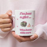 Funny I'm Just a Girl Who Loves Skin Care Mug, Sad Hamster Joke Secret Santa Skincare her, Christmas For Girlfriend