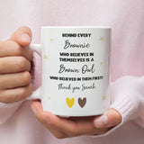 Personalised Brownie Thank You Mug, Behind Every Brownie Mug, Barn Owl Leader Gift, Girlguiding End of Term Gift, Thank You Barn Owl Present