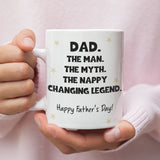 Funny New Dad Father's Day Mug, Nappy Changing Legend Dad Gift, Baby Shower Present, First Time Dad Father's Day, Father's Day Funny Present