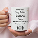 Personalised Bodybuilding Coach Thank You Mug, Gym Coach Gift, Present for Weightlifting Coach, Bodybuilding Gym Coach Appreciation Gift