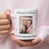 Personalised Brunette and Blonde Best Friend Mug, Custom Photo Mug for Besties, Blonde and Brunette Friends, Unbreakable Bond Friendship Mug