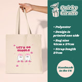 Let’s Go Ghouls Tote Bag, Cute Pink Ghost Halloween Bag, Funny Boo Basket Gift for Her, Girlfriend Halloween Tote, Best Friend Boo Box