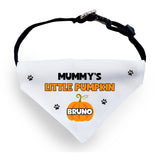 Personalised Mummy’s Little Pumpkin Halloween Dog Bandana, Cute Pumpkin Dog Outfit, Funny Halloween Dog Costume, Halloween Pet Accessory