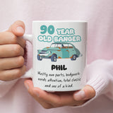 Personalised 90 Year Old Banger Mug, Funny 90th Birthday Gift, Custom Name Mug, 90th Birthday Funny Mug, 90th Birthday Gift for Car Lover