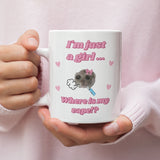 Funny Where is My Vape I'm Just a Girl Mug, Sad Hamster Joke Secret Santa Vape her, Christmas For Vaper