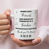 Personalised Thank You Piano Teacher Mug, End Of Year Thank You Piano Teacher, From Piano Student Cup, Piano Teacher Christmas Gift, Pianist