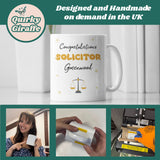 Personalised Congratulations Solicitor Mug, Custom Law School Graduation Gift, New Solicitor Present, Barrister Law Graduate Gift, SQE Gift