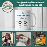 Personalised Pawsome Dad Mug, This Dog Dad Belongs To Custom Mug, Father’s Day Dog Dad Gift, Cute Gift from Dogs with Personalised Names