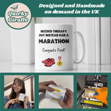 Marathon Runner Therapy Mug, 26.2 Mile Gift, Funny Marathon Finisher Present, Running Achievement Mug, UK Running Mug Gift, 2025 Marathon