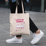 Let’s Go Ghouls Tote Bag, Cute Pink Ghost Halloween Bag, Funny Boo Basket Gift for Her, Girlfriend Halloween Tote, Best Friend Boo Box
