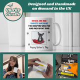 Personalised Dog Dad Mug, Funny Father’s Day Gift from Dog, Custom Dog Fathers Day Photo Mug, Roses Are Red Poo Poem, Dog Lover Gift for Him