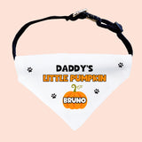 Personalised Daddy's Little Pumpkin Halloween Dog Bandana, Cute Pumpkin Dog Outfit, Funny Halloween Dog Costume, Halloween Pet Accessory