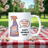 Funny 40th Birthday Mug, Bang and Your Youth is Gone Mug, Personalised 40th Birthday Gift for Him or Her, Forty Birthday Novelty Mug
