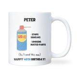 Personalised 40th Birthday Mug, Funny DW40 Age Joke Cup, Novelty Gift for Men, Brother Dad Husband Friend, Custom 40th Birthday Present