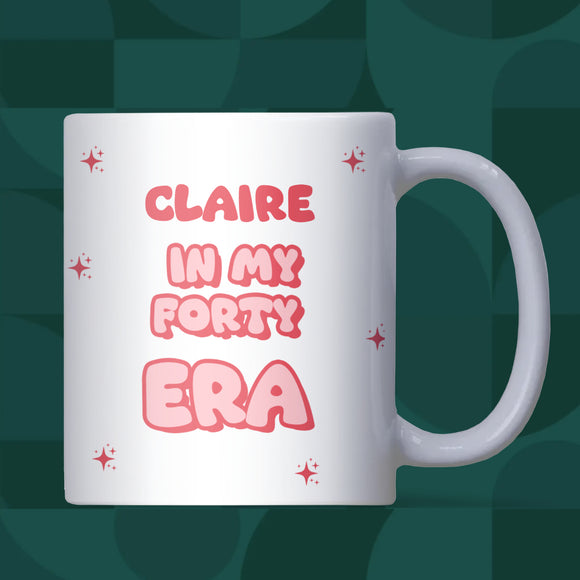 Personalised In My Forty Era Mug, Funny 40th Birthday Gift, Best Friend 40th Present, Daughter Mum Sister 40th Birthday Mug, Milestone 40th