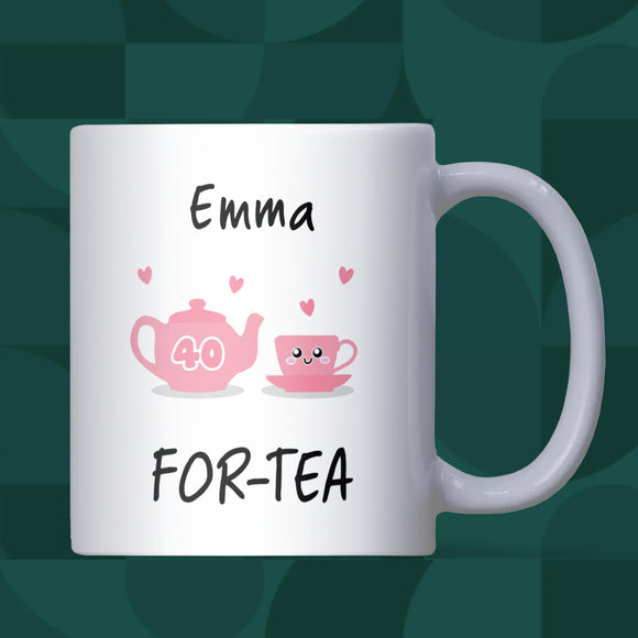 Personalised 40th Birthday For-Tea Mug, Funny Cute Birthday Gift for Mum, Friend 40th Birthday Gift, Sister 40th Gift, 40th Birthday for Her