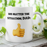 Funny Dad Thumbs Up Mug, Funny Dad Mug, Funny Joke Gift for Dad, Fathers Day Gift for Dad, Dad Birthday Gift, Funny Cheap Fathers Day Gift