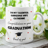 Personalised Wife Graduation Mug, Personalised Grad Gift, University Graduate Gift, 2025 Graduate, Personalised Graduation Gift for Wife