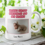 Personalised First Birthday as My Nanny Mug, Photo Gift for New Nanny, Gift from Grandchild, Custom Nanny Mug, New Nanny Birthday Keepsake